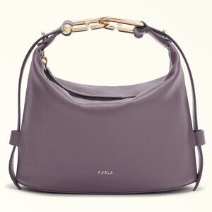 Furla Nuvola Mini Aura Lavender Leather Hobo Shoulder Bag
